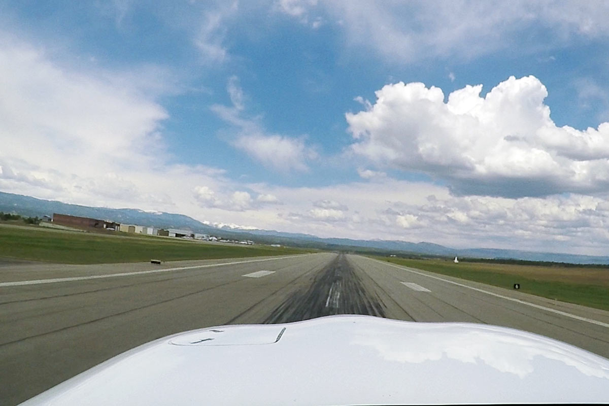 離陸滑走中
