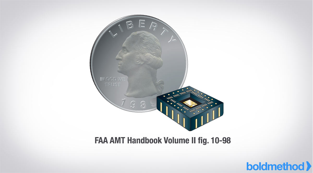 25セント硬貨と小型電子部品